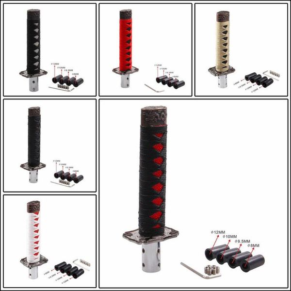 

shift knob 15cm universal samurai sword gear shifter katana metal black+red brake system