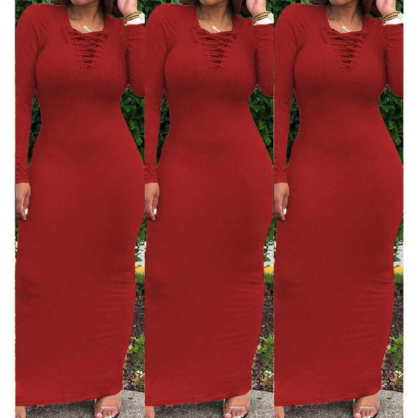 

макси платье рубашка женщин осень-зима осень sexy элегантный vintage бинты вязаная черный bodycon длинные платья сарафаны плюс размер xxl, Black;gray