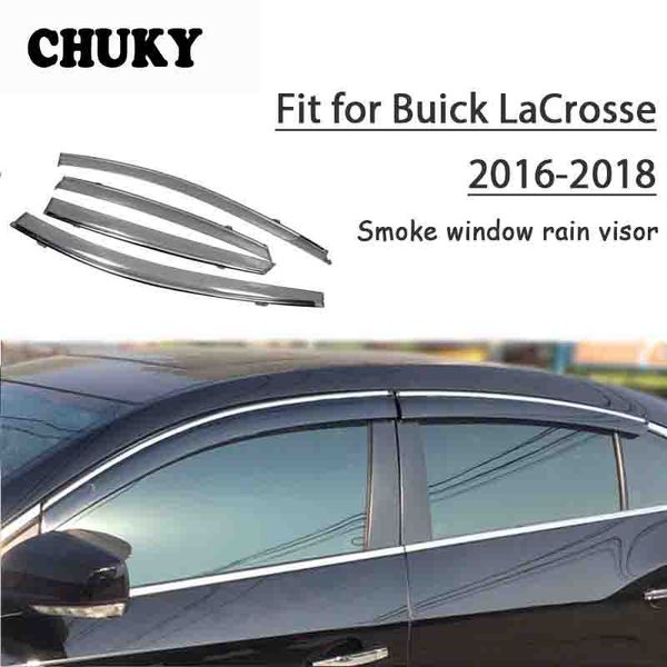 

chuky 4pcs abs car styling window visors awnings shelters rain shield for buick lacrosse 2016 2017 2018 auto accessories
