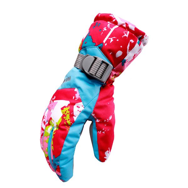 

2017 women waterproof print ski gloves windproof snowboarding skiing gloves