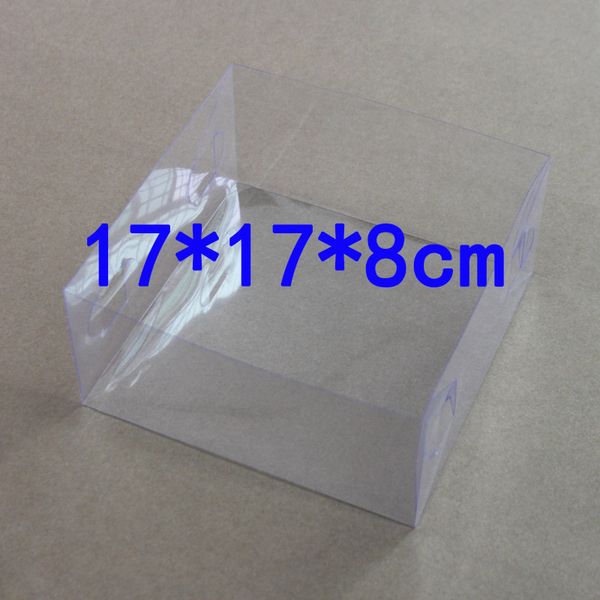 

17*17*8cm transparent clear pvc boxes clear plastic square package boxes for candy party favor gift wholesale