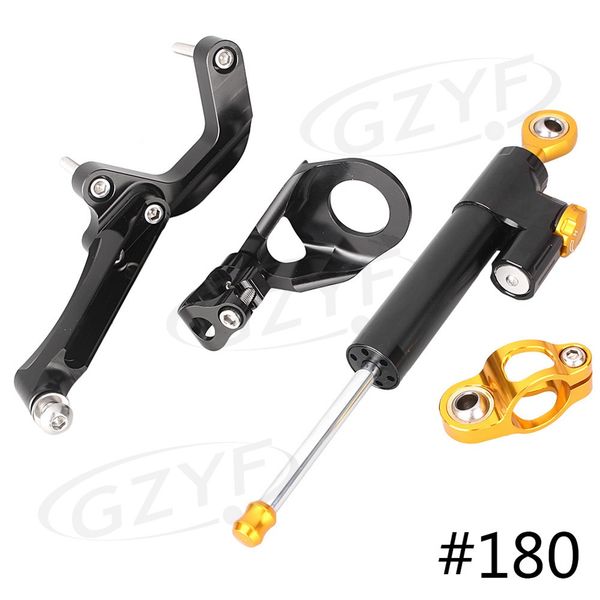 

cnc aluminum steering damper stabilizer safety control set w/ bracket for gsxr1000 2009 2010 2011 2012 2013 2014 2015