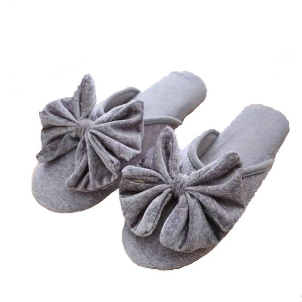 

spring/autumn cartoon bow black/gray/pink slippers indoor at home shoes for ladies
