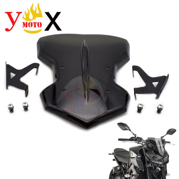 

dark smoke naked bike motorcycle windscreen windshield wind glass w/ bracket support for yamaha mt-09 mt09 fz-09 fz09 2017 2018