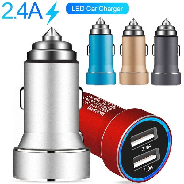 

universal hammer safety dual usb 3.4a car charger auto power adapter for iphone 7 8 x samsung android phone gps pc
