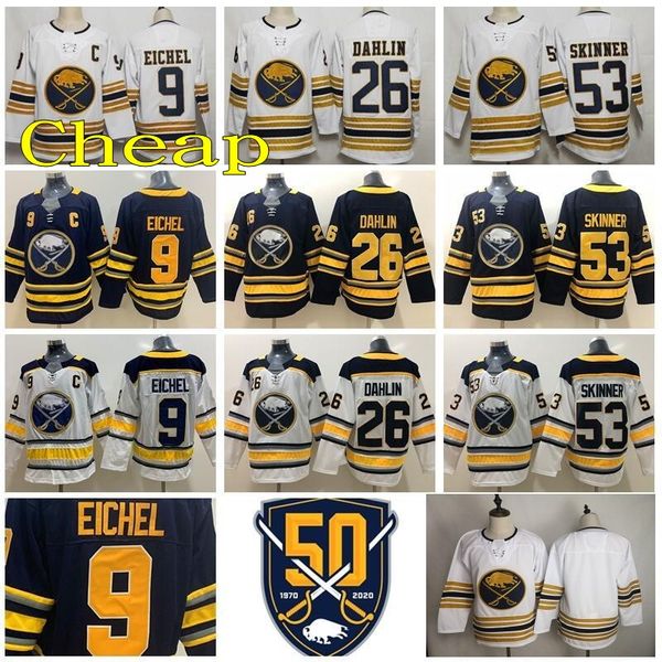 

stitced 2020golden 50th third buffalo sabres 9 jack eichel jersey hockey 26 rasmus dahlin 53 jeff skinner 55 rasmus ristolainen sam reinhart, Black;red