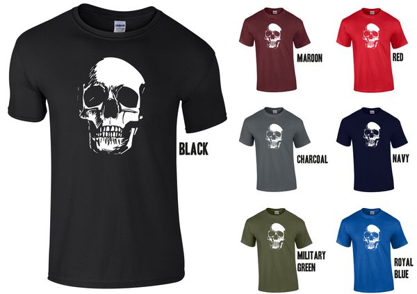 MENS MMA SKULL T-SHIRT GYM BODYBUILDING MOTIVATION TRAINING WORKOUT FIGHTING