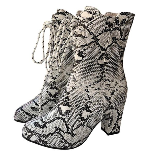 

2020 new fashion women boots square heel shoe womens leather side zipper non-slip high heel shoes lady short boots botas mujer, Black