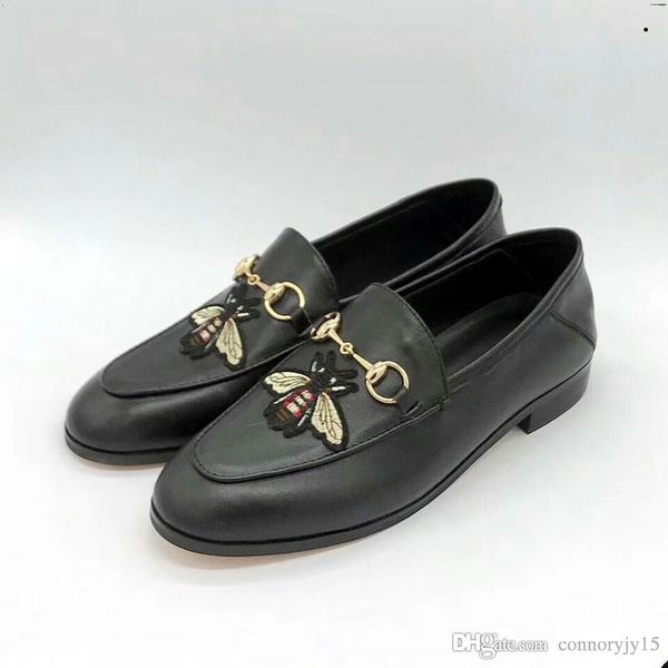 

19ss мода черный / коричневый загар лето мужские мокасины платье обувь из натуральной кожи повседневная обувь мужская свадебная обувь с коро, Black