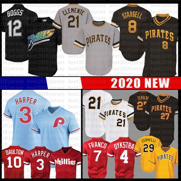 

3 bryce harper jersey willie stargell wade boggs lenny maikel dykstra franco darren daulton roberto clemente kent tekulve cervelli 21 xwe, Blue;black