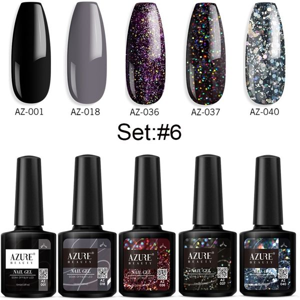 

beauty 5pcs/lot glitter gel polish soak off semi permanent nail varnish nail manicure long lasting shiny color gel lacquer, Red;pink