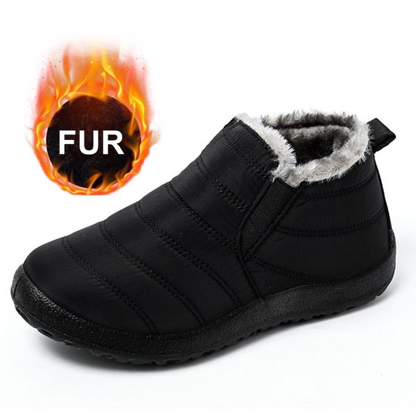 

winter boots women winter shoes waterproof ankle boots for women new fashion color snow female couples shoes woman, Black