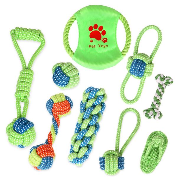 

14style pet dog toys cotton ball puppy chew molar toy teeth clean green rope durable braided rope funny tool for outdoor traning