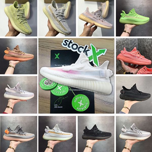 

С Запасом X Box Kanye West Antlia GID Розовый Черный Статическая Глина Кроссовки Мужские Женские Дизайнерские Кроссовки Кунжут Зебра Размер us5-13