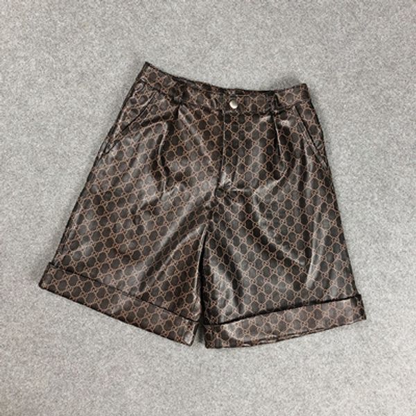 

2020 women spring genuine real sheep leather shorts e43, White;black