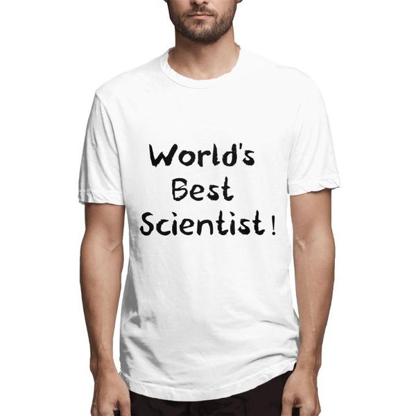 

men t-shirt men short sleeve print world's scientist t shirt casual o-neck mens tee shirts o-neck tshirt, White;black