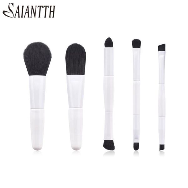 

saiantth 5pcs/set goat hair makeup brushes professional beauty tools eyeshadow foundation brush portable eyes face cosmetic
