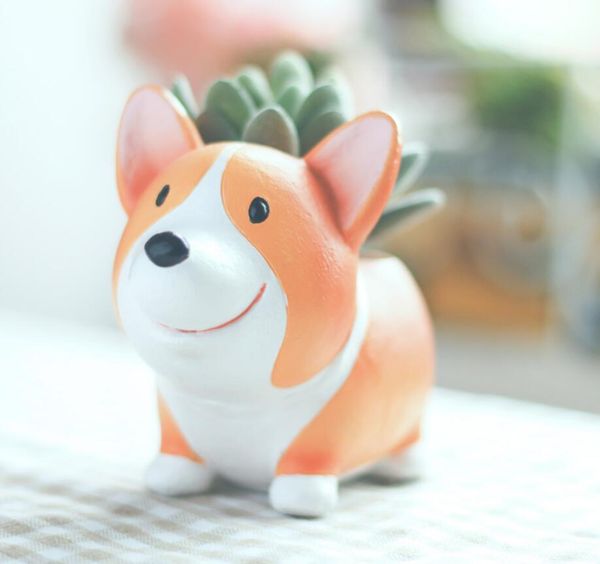 

creative cokie dog flower pots zakka gardening garden party tablepotted flower pots of marine life seriesresin fleshy flowerpot