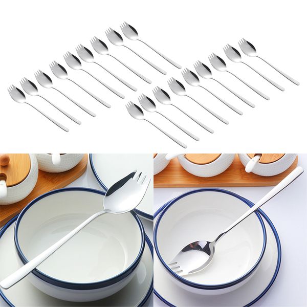 

stainless steel spoon sporks for household use camping travel hiking - 20pcs