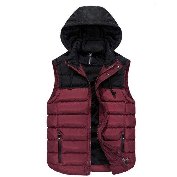 

men's new vest thick warm autumn and winter coat sleeveless cotton color matching men's vest, Black;white