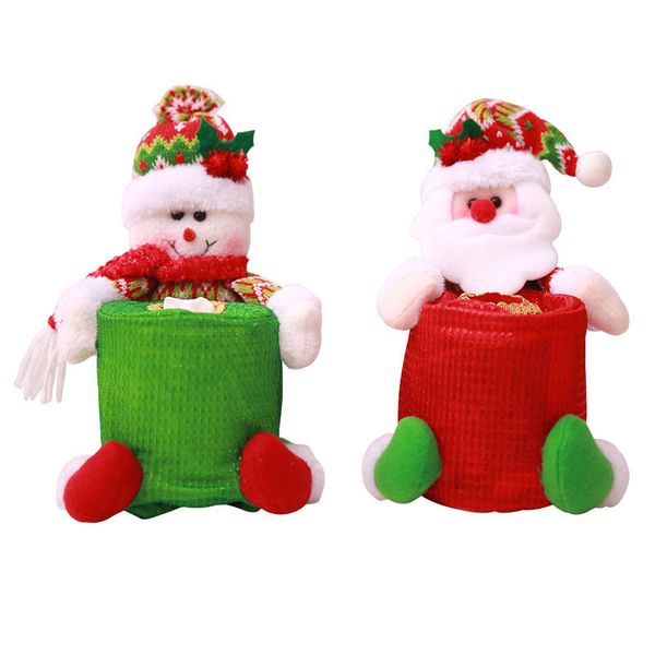 

santa claus snowman xmas christmas case of centre feed paper rolls dispenser round tissue box cover case holder