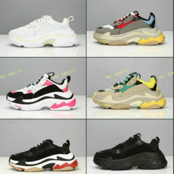 

2020 fashion paris 17fw triple-s sneaker тройной s повседневных папа обуви для мужчин в женщинах бежевого ceahp спорт дизайнер обуви артур v, Black