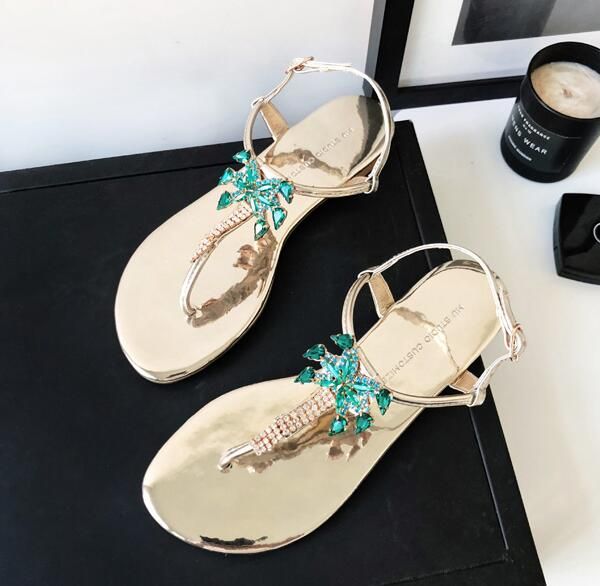 

rhinestone clip toe sandals female beach seaside holiday sandals slippers female sandals diamonds coconut trees sandal slipper, Black