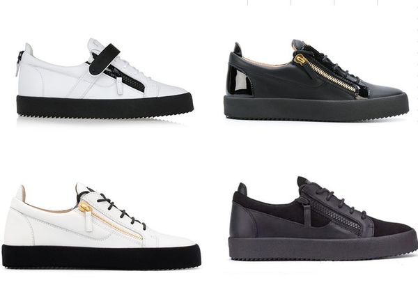 

2019 модный бренд обувь мужчины женщины свободного покроя с низким верхом черная кожаная спортивная обувь с двойной молнией плоские мужские кроссовки утюг листы обувь 35-46