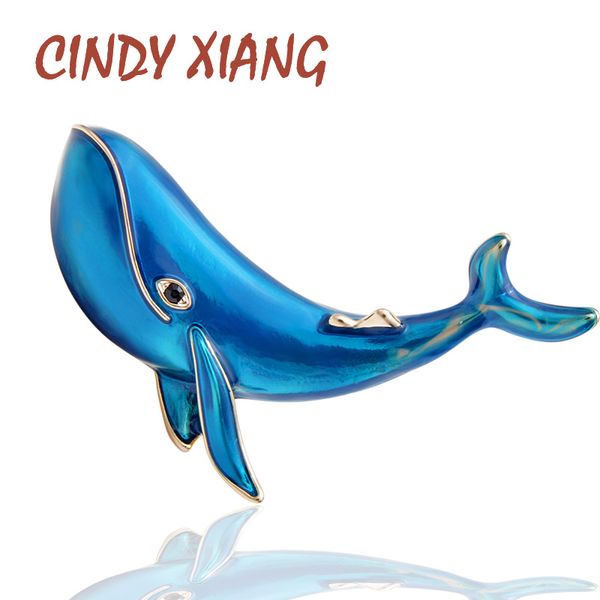 

cindy xiang blue color whale brooches for women fashion sea animal pins fashion kids jewelry enamel pins new 2019, Gray