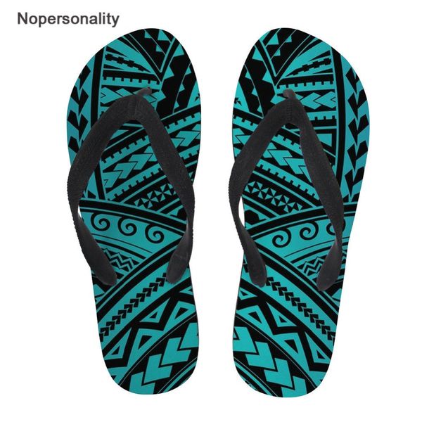 

nopersonality men flip-flops polynesian design summer beach male sandals casual rubber slippers zapatillas de casa hombre, Black