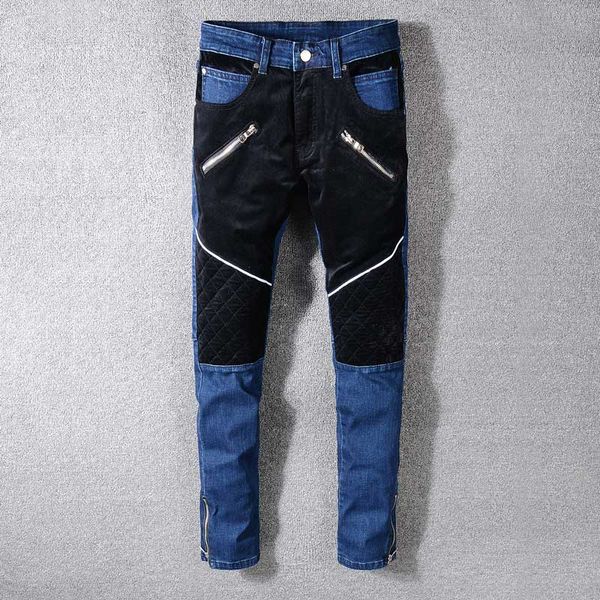 

2020 mens designer jeans mens jeans motorcycle riders jeans slim slim hole print fashion, Blue