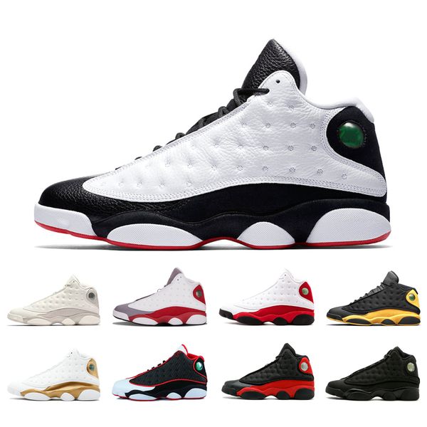 

wholesale 13s men sneakers basketball shoes he got game dmp chicago black cat bred pure money mens sports sneakers size 40-47