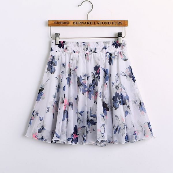 

plus size women skirts floral printed chiffon skirt s--3xl big people skirts summer new arrived, Black