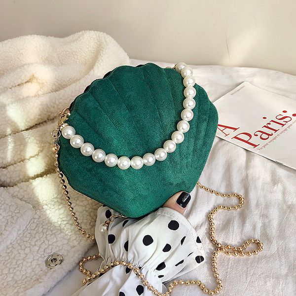 

fantasy 2019 new pearl shell handbags shoulder messenger bag crossbody bags for women chain bags on beach travel wild fashion