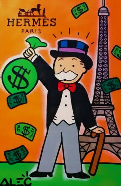 

alec monopoly oil painting on canvas graffiti art eiffel tower home decor handpainted &hd print wall art canvas pictures 191025