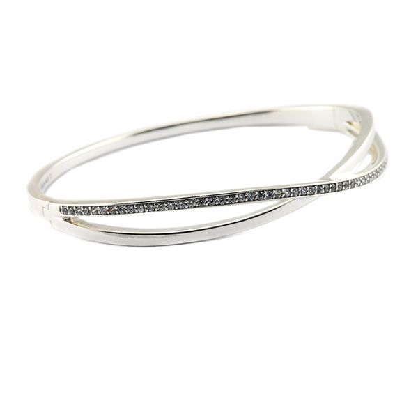 

entwined bangle features alternating lines of plain for jewelry making sterling silver jewelry for woman diy fashion bracelets, Black