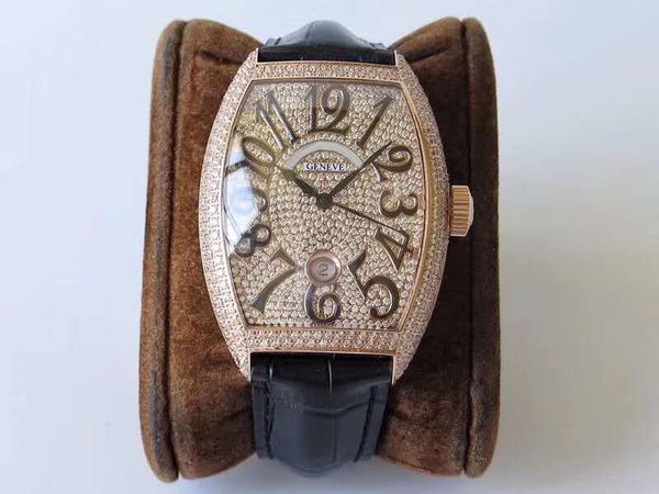 

abf vph 8880 mens full swiss 18k cnc watch watches mechanical mens diamond 28800 casablanca automatic 2824 rose gold wristwatches sapph ftcs, Slivery;brown