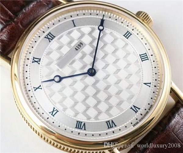 

uf yellow gold 5967bb/11/9w6 designer mens watch 9015 automatic movement sapphire crystal calfskin strap swiss wristwatch extra-thin, Slivery;brown
