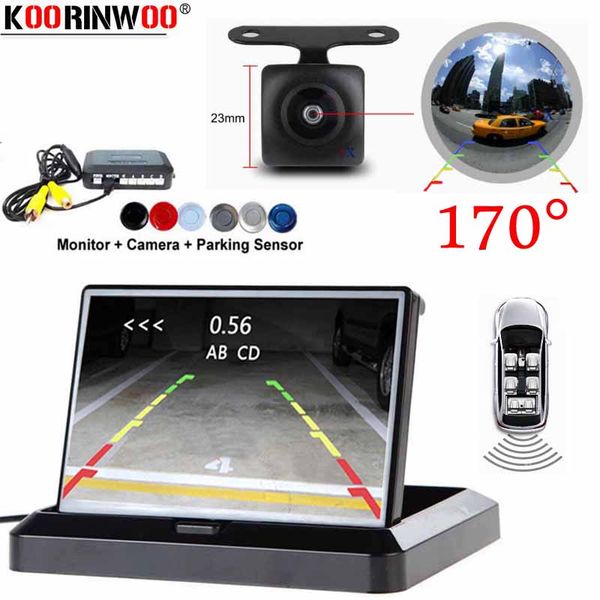 

koorinwoo parktronics 170 широкоугольный fisheye камера заднего вида с tft-монитором датчики парковки автомобиля радары звук зуммер жалюзи