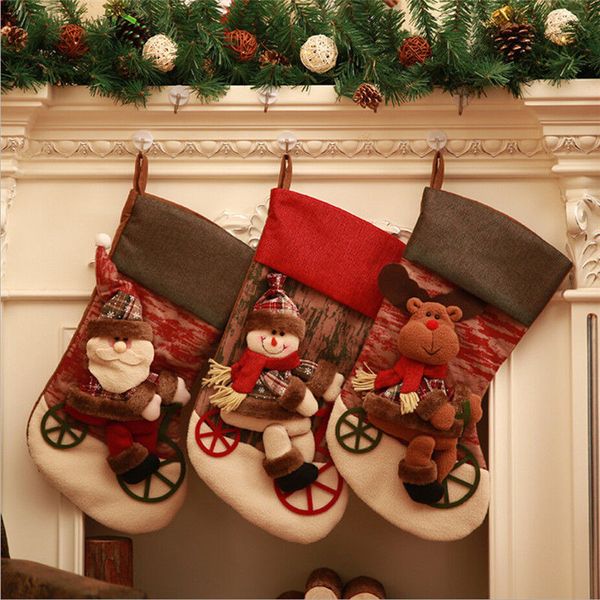 

christmas stocking gift bag reindeer santa snowman socks 2019 xmas tree candy ornament gifts decorations new hanging ornaments