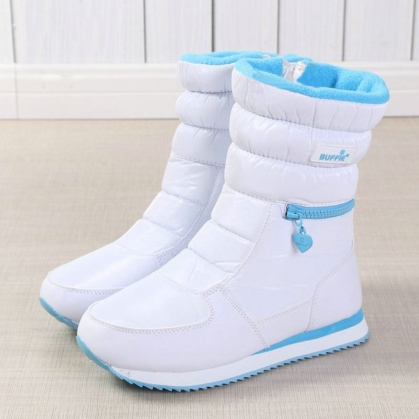 

winter boots women ladys warm shoes snow boot inside mixed natural wool solid color white buffie 2019 nice looking ing, Black