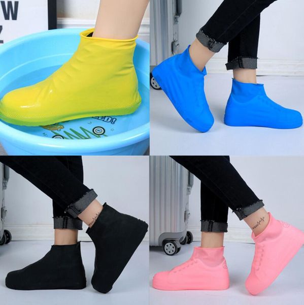 

low/high tube s m l size 1 pair reusable latex waterproof rain shoes covers slip-resistant rubber rain boot overshoes shoes accessories