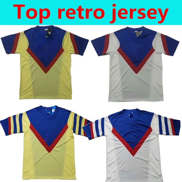 

1987 1988 retro mexico club america дом желтый футбол джерси 87 88 америка прочь белый классический ретро футбол рубашка, Black