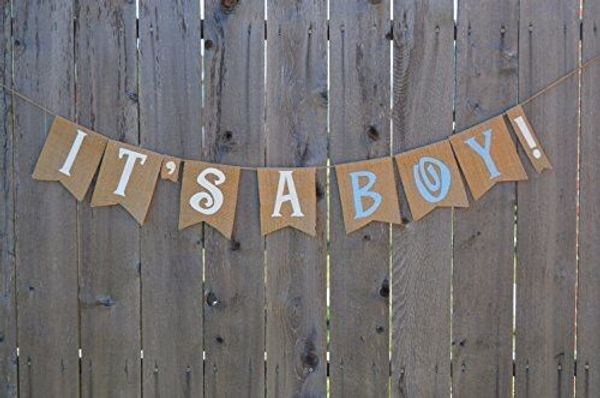 

handmade circus gender reveal it's a boy burlap banner baby shower decoration birthday hessain party garland new nursery bunting