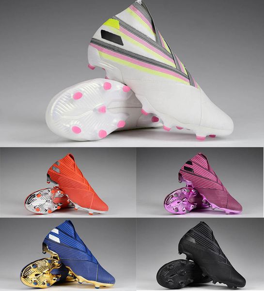 

cloud white shock pink solar yellow mens soccer nemeziz 19+ firm ground cleats nemeziz 19+ hard wired 360 agility tension tape fg boots