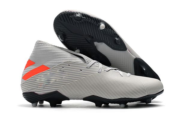 

mens messi nemeziz 19.3 laceless fg ace 19+x slip-on soccer shoes football high ankle outdoor boots cleats size us6.5-11, Black