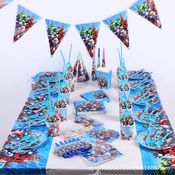 

for 10 kids the disposable cups table cover knife fork spoons sticker birthday party supplies decoration