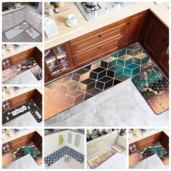 

golden metal geometric kitchen carpets bath water absorption home entrance floor mat hallway kitchen non-slip area rugs