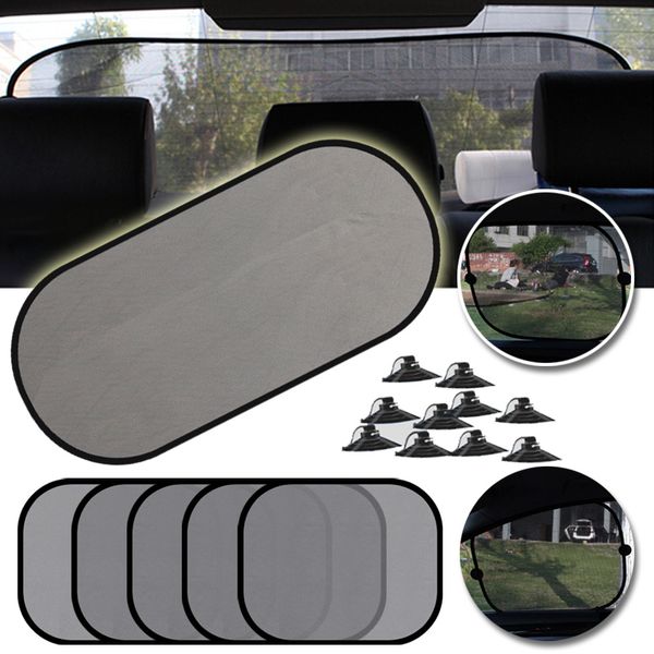 

5pcs 3d pcatalyst mesh sun visor window screen sunshade with suction cup front rear side curtain car styling covers sunshade
