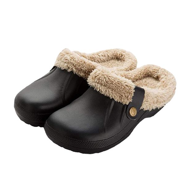 

2019 Winter Men's Garden Clogs Indoor Fur Warm Slippers Sandals For Women New Fashion Footwear Flip Flops Unisex Mule Slides
